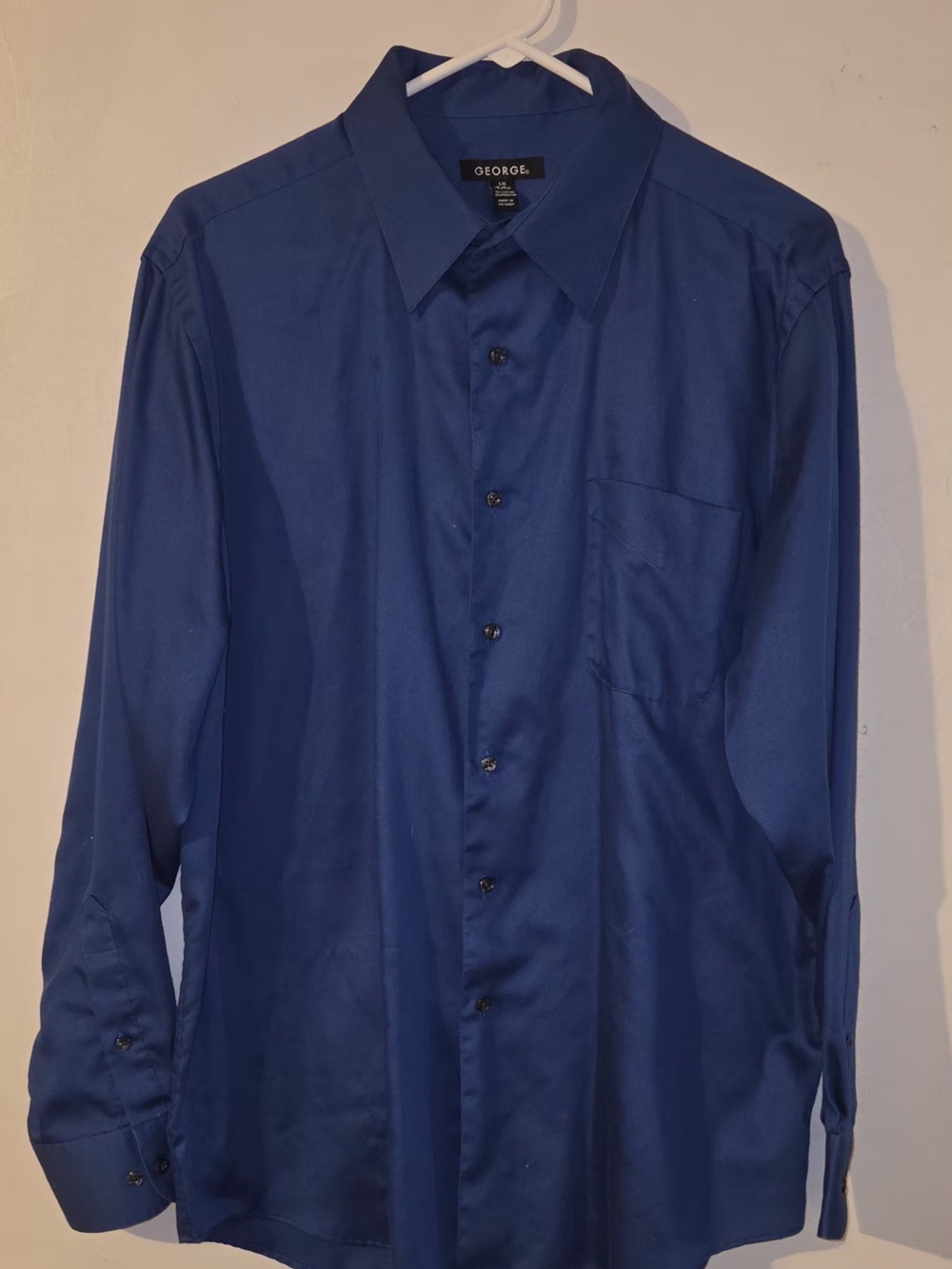 George Men's Long-Sleeve Dress Shirt - Royal Blue